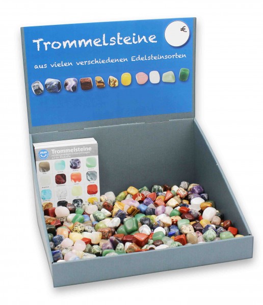 Trommelsteinmix M mit Karten und Display